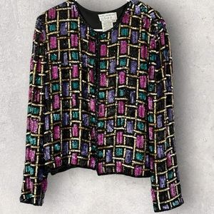 Vintage Sequin Evening Jacket sz 16